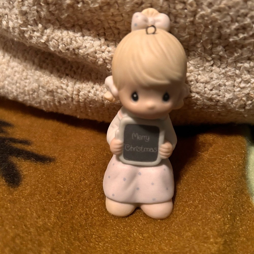 Precious moments figurine, ornament, merry Christmas
